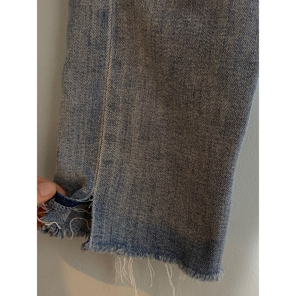 Mother Rascal Ankle Snippet Blast From Past Striaght Mid Distress Light Wash 23 - Picture 6 of 10